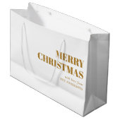Modern Goud Minimal Hedendaagse Vrolijke Kerstmis Groot Cadeauzakje (Voorkant Gekanteld)