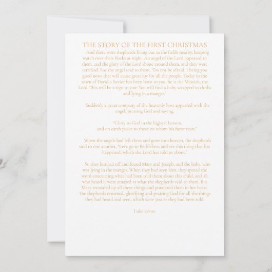 Modern Goud Minimalistisch Religieus 3 Foto Kerstm Feestdagenkaart (Achterkant)