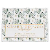 Modern Goud Minimalistisch Religieus Kerstmis Groot Cadeauzakje (Voorkant)