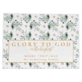 Modern Goud Minimalistisch Religieus Kerstmis Groot Cadeauzakje (Achterkant)