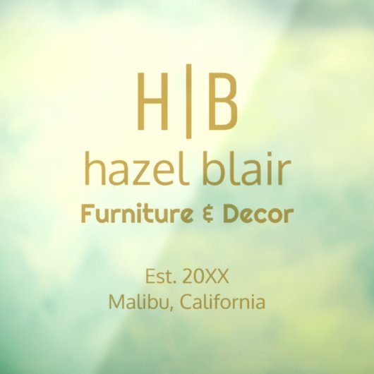 Modern Goud Monogram Logo Raamsticker (Vel 3)