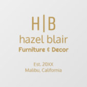 Modern Goud Monogram Logo Raamsticker (Vel)