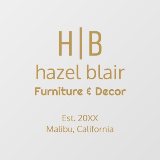 Modern Goud Monogram Logo Raamsticker (Vel)