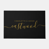 Modern Goud monogram Paar Naam Deurmat (Voorkant)