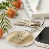 Modern Goud Monogram Sleutelhanger (Voorkant Rechts)