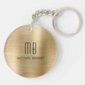 Modern Goud Monogram Sleutelhanger (Achterkant)