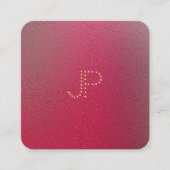 Modern Goud Monogram Structured Look Sjabloon Vierkante Visitekaartje (Voorkant)