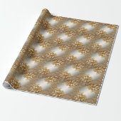 Modern goud ornament papier met bloemen (Uitgerold)