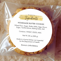 Modern goud penseelstreek bakkerij ingrediënt prod