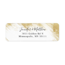 Modern goud penseelstreek retouradres