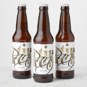 Modern Goud Pensioen Partij Bier Etiket (Flessen)