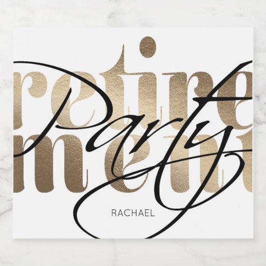 Modern Goud Pensioen Partij Bier Etiket (Enkel label)