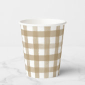 Modern Goud Plaid Vrijgezellenfeest Bruiloft Papieren Bekers (Achterkant)