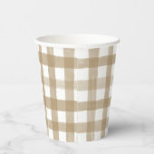 Modern Goud Plaid Vrijgezellenfeest Bruiloft Papieren Bekers (Rechts)