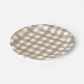 Modern Goud Plaid Vrijgezellenfeest Bruiloft Papieren Bordje (Gekanteld)