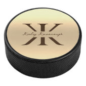 Modern Goud Professioneel Monogram K Elegant Hockey Puck (3/4)