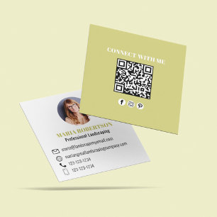 Modern Goud Professioneel QR Code Social Media Vierkante Visitekaartje