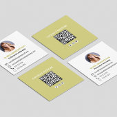 Modern Goud Professioneel QR Code Social Media Vierkante Visitekaartje