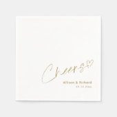 Modern Goud Proost Hand belettering: Elegante brui Servet (Voorkant)