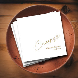 Modern Goud Proost Hand belettering: Elegante brui Servet