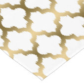 Modern Goud Quatrefoil Marokkaans Patroon Korte Tafelloper (Hoek)