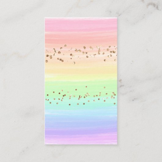 Modern Goud Regenboog Baby shower Luier Raffle Informatiekaartje (Achterkant)