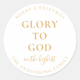 Modern Goud Religieus Kerstcadeau Ronde Sticker