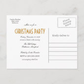 Modern Goud Rendier Save The Date Christmas Party Aankondigingskaart (Achterkant)
