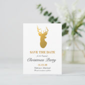 Modern Goud Rendier Save The Date Christmas Party Aankondigingskaart (Staand voorkant)