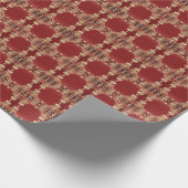 Modern Goud Rode Bloemige Inpakpapier (Hoek)