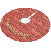 Modern goud rood patroon Voeg persoonlijke bericht Kerstboom Rok (Gekanteld)