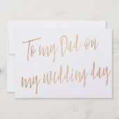 Modern Goud Roos "Aan mijn vader op mijn trouwdag" Kaart (Voorkant)