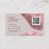 Modern Goud Roos Haar Stylist Haarsalon Beauty Visitekaartje (Voorkant)