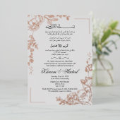 Modern Goud Roos Islamitisch Elegant Arabisch Brui Folie Uitnodiging (Staand Voorkant)