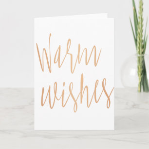 Modern Goud Roos "Warme wensen" Feestdagen Kaart