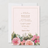 Modern Goud Roze Bloemen Rozen Vrijgezellenfeest Kaart (Voorkant)