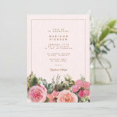 Modern Goud Roze Bloemen Rozen Vrijgezellenfeest Kaart (Staand voorkant)