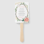 Modern Goud Roze Geometrisch Huwelijksprogramma Handwaaier (Achterkant)