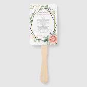 Modern Goud Roze Geometrisch Huwelijksprogramma Handwaaier (Voorkant)