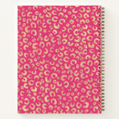 Modern goud roze luipaard print patroon notitieboek (Achterkant)