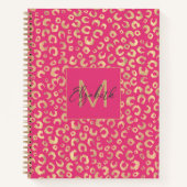 Modern goud roze luipaard print patroon notitieboek (Voorkant)
