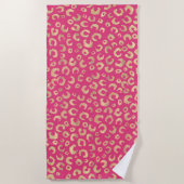 Modern goud roze luipaard print patroon strandlaken (Voorkant)
