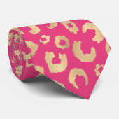 Modern goud roze luipaard print patroon stropdas (Opgerold)