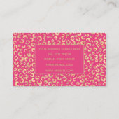 Modern goud roze luipaard print patroon visitekaartje (Achterkant)
