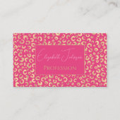 Modern goud roze luipaard print patroon visitekaartje (Voorkant)