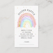 Modern Goud Roze Regenboog Baby Luier Raffle Informatiekaartje (Voorkant)