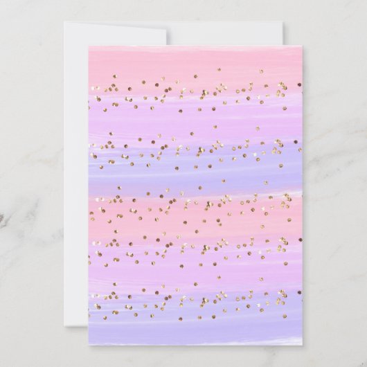 Modern Goud Roze Regenboog Baby shower Kaart (Achterkant)