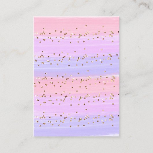 Modern Goud Roze Regenboog Luier Raffle Ticket Informatiekaartje (Achterkant)