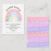 Modern Goud Roze Regenboog Luier Raffle Ticket Informatiekaartje (Voorkant / Achterkant)