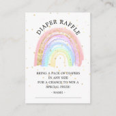 Modern Goud Roze Regenboog Luier Raffle Ticket Informatiekaartje (Voorkant)